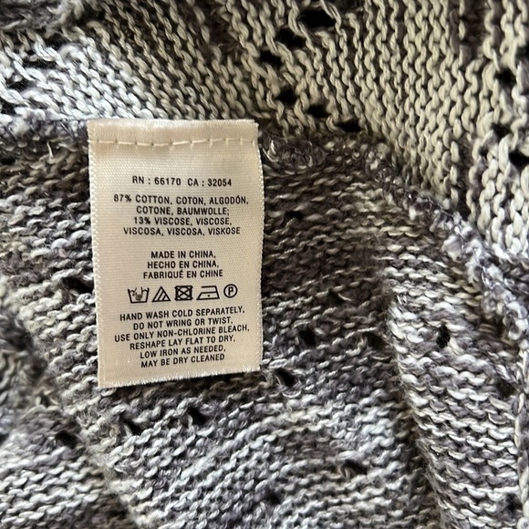 Anthropology Moth Gray Lavena Sweater Vest Pointelle Open front - Picture 7 of 7